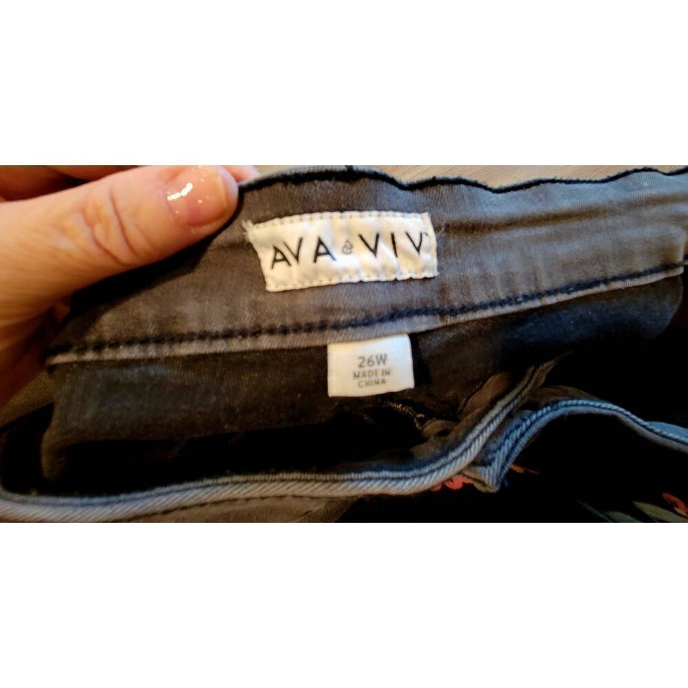 Plus Jeans gray size 26 womens 3x nwt distressed bohemian look grey curvy - Picture 6 of 10